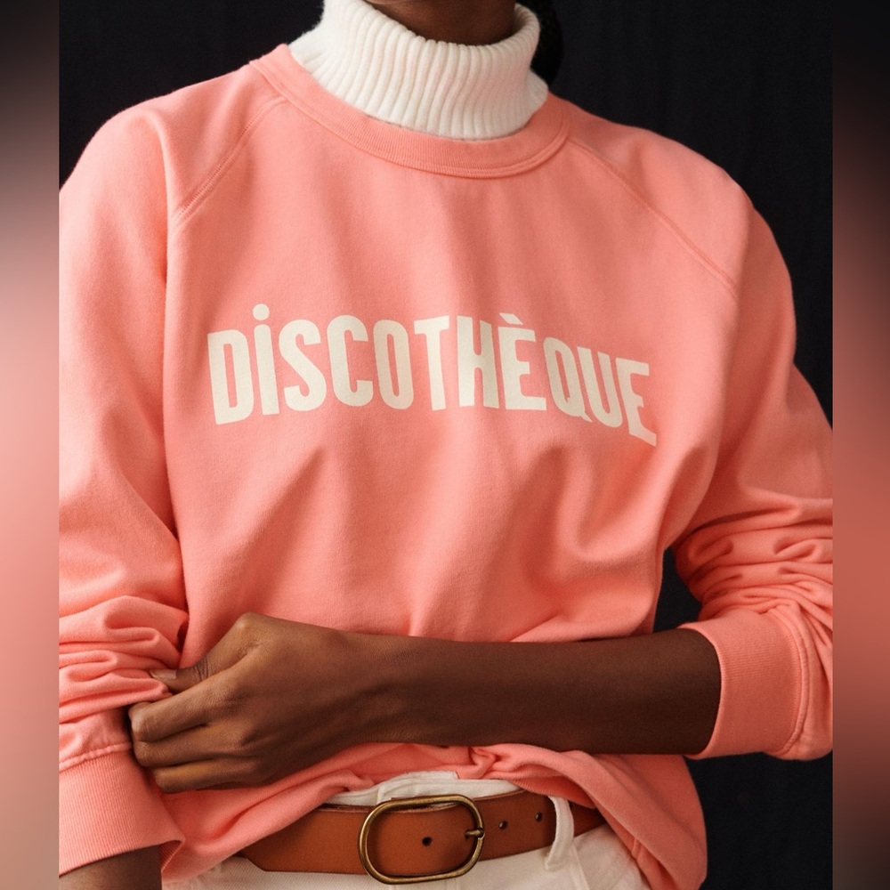 Clare V. Discotheque Crewneck Sweatshirt Medium